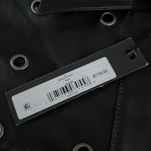 NWT Steve Madden Gabana Faux Leather Grommet Jacket Oversized XS - Picture 14 of 14